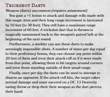The Workshop Trickshot Darts 5e) - d20